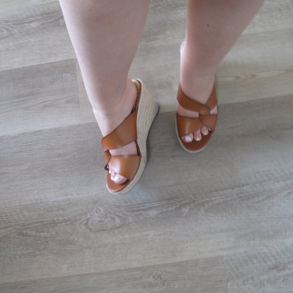 ZIGI SOHO Cognac Espadrille Wedge Sandals - Picture 9 of 10